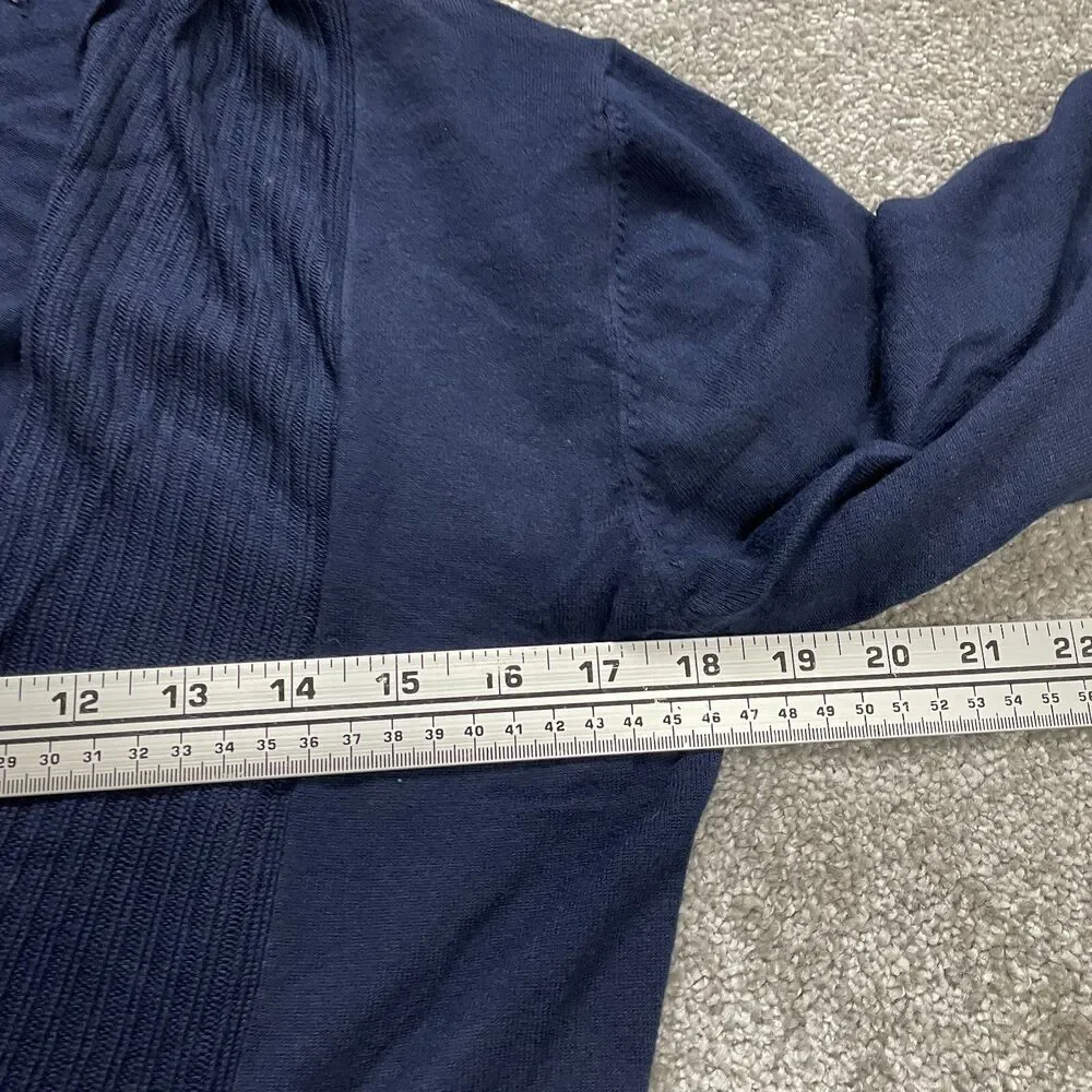 Unbranded Wrap Sweater Womens Medium Navy Blue Soft Mid Length Cardigan Ladies